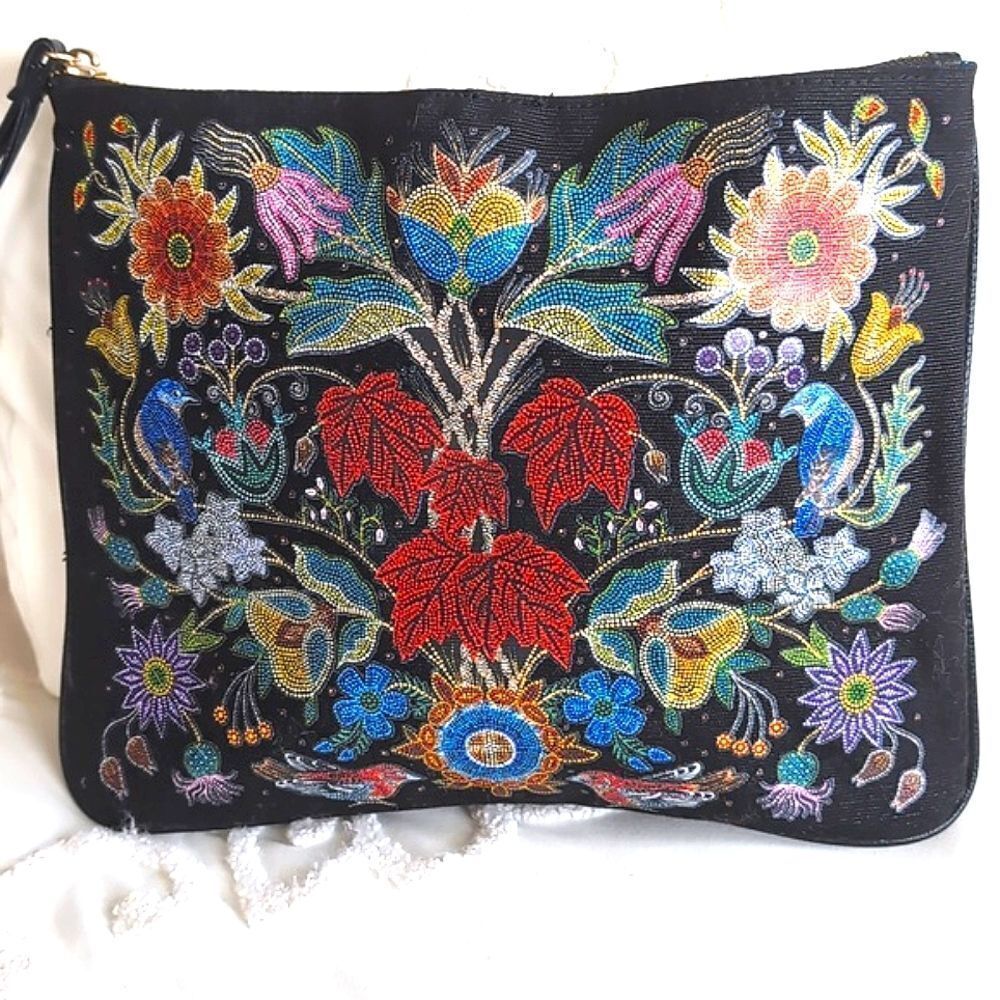 Ela +Belcourt Artisan Collection Canvas Clutch... Limited Edition